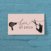 Hair Stylist Cute Typography Blush Pink Salon Visitekaartje