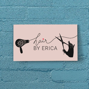 Hair Stylist Cute Typography Blush Pink Salon Visitekaartje
