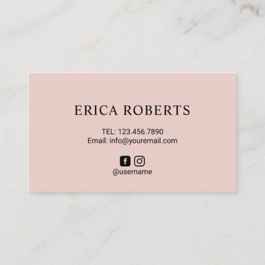 Hair Stylist Cute Typography Blush Pink Salon Visitekaartje (Achterkant)