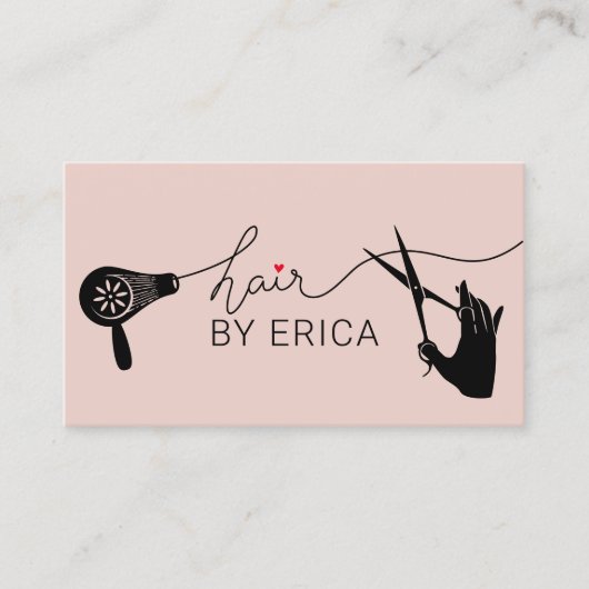 Hair Stylist Cute Typography Blush Pink Salon Visitekaartje (Voorkant)