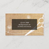 Hair Stylist Dandelion & Scissor Rustic Burlap Visitekaartje (Achterkant)