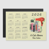 Hair Stylist Design 2026 Calendar Magnetic Card (Voorkant / Achterkant)