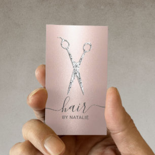 Hair Stylist Diamond Scissor Roos Gold Salon Visitekaartje