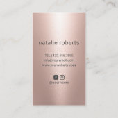 Hair Stylist Diamond Scissor Roos Gold Salon Visitekaartje (Achterkant)