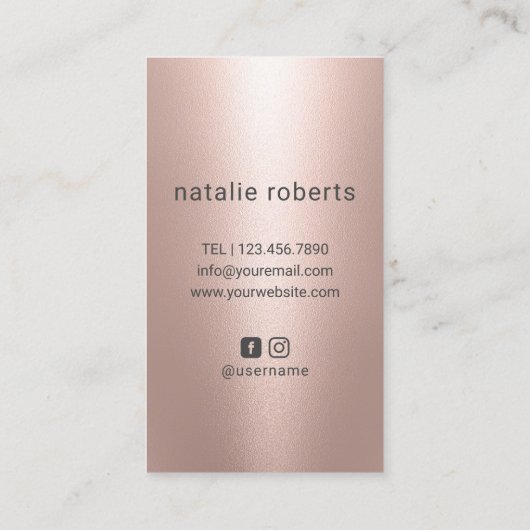 Hair Stylist Diamond Scissor Roos Gold Salon Visitekaartje (Achterkant)