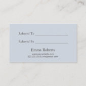 Hair Stylist Dusty Blue Floral Salon Referral (Achterkant)