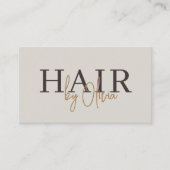 Hair Stylist Earthy Neutral QR Code Visitekaartje (Voorkant)