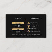 Hair Stylist Elegant Black & Gold Beauty Salon Visitekaartje (Achterkant)