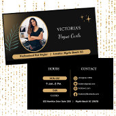 Hair Stylist Elegant Black & Gold Beauty Salon Visitekaartje