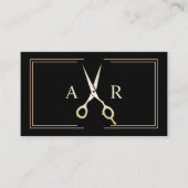 Hair Stylist Elegant Black & Gold Beauty Salon Visitekaartje (Voorkant)