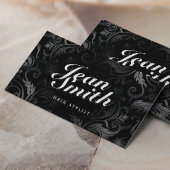 Hair Stylist Elegant Black Ornament Typografie Visitekaartje