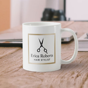 Hair Stylist Elegant Black Scissor Hair Salon Koffiemok