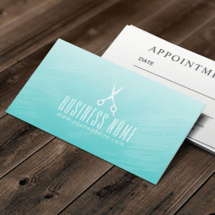 Hair Stylist Elegant Blauwgroen Waterverf Appointm Afsprakenkaartje