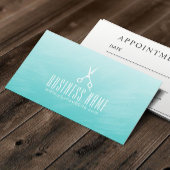 Hair Stylist Elegant Blauwgroen Waterverf Appointm Afsprakenkaartje