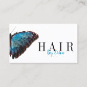 Hair Stylist Elegant Blue Butterfly Beauty Salon Visitekaartje (Voorkant)
