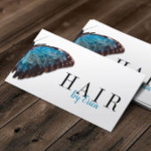 Hair Stylist Elegant Blue Butterfly Beauty Salon Visitekaartje