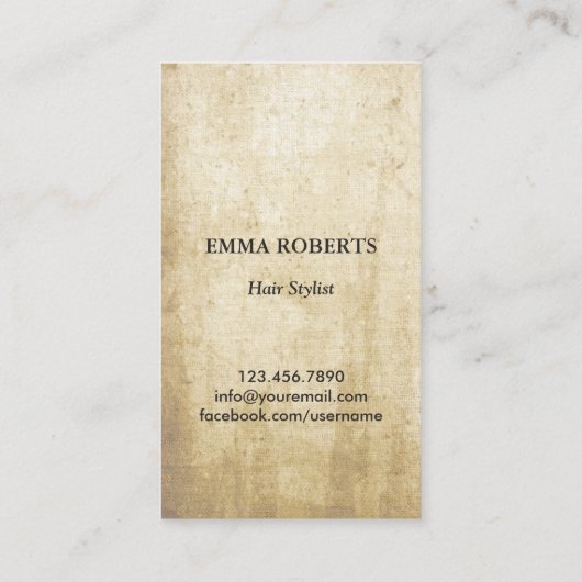 Hair Stylist Elegant Butterfly & Scissor  Visitekaartje (Achterkant)