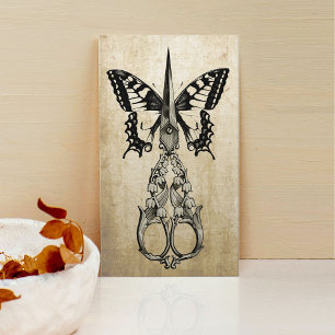 Hair Stylist Elegant Butterfly & Scissor  Visitekaartje