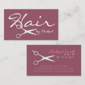 Hair Stylist Elegant Copper Roos Background #2 Visitekaartje (Voorkant / Achterkant)