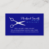 Hair Stylist Elegant Dark Blue Background Visitekaartje (Achterkant)
