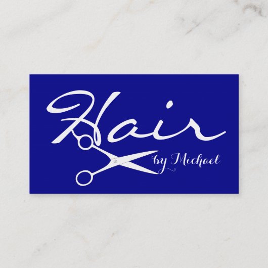 Hair Stylist Elegant Dark Blue Background Visitekaartje (Voorkant)