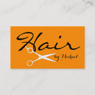 Hair Stylist Elegant Dark Oranje Achtergrond Visitekaartje
