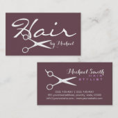 Hair Stylist Elegant Deep Tuscan Red Background Visitekaartje (Voorkant / Achterkant)