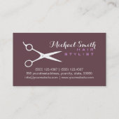 Hair Stylist Elegant Deep Tuscan Red Background Visitekaartje (Achterkant)