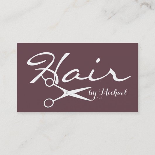 Hair Stylist Elegant Deep Tuscan Red Background Visitekaartje (Voorkant)