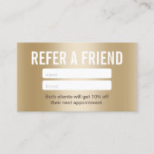 Hair Stylist Elegant Gold Foil Salon Reference Kaa Aanbevelingskaartje (Voorkant)