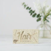 Hair Stylist Elegant Gold Typography Beauty Salon Visitekaartje (Staand voorkant)