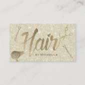 Hair Stylist Elegant Gold Typography Beauty Salon Visitekaartje (Voorkant)