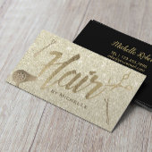Hair Stylist Elegant Gold Typography Beauty Salon Visitekaartje