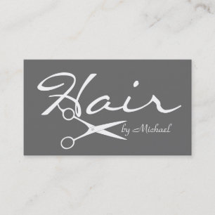 Hair Stylist Elegant Grey Background Visitekaartje