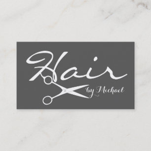 Hair Stylist Elegant Grey Background Visitekaartje