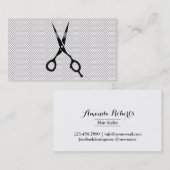 Hair Stylist Elegant Lace Black Scissor Plain Visitekaartje (Voorkant / Achterkant)