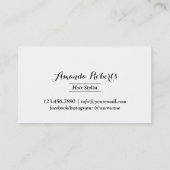 Hair Stylist Elegant Lace Black Scissor Plain Visitekaartje (Achterkant)