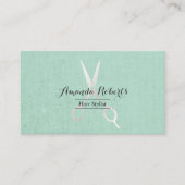 Hair Stylist Elegant Linen Background Visitekaartje (Voorkant)