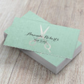 Hair Stylist Elegant Linen Background Visitekaartje