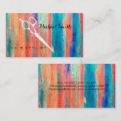 Hair Stylist Elegant modern kleurrijk hout #10 Visitekaartje (Voorkant / Achterkant)