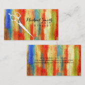 Hair Stylist Elegant modern kleurrijk hout 3 Visitekaartje (Voorkant / Achterkant)