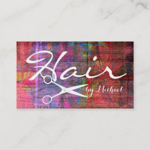 Hair Stylist Elegant Modern Retro Color Wood #12 Visitekaartje