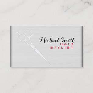 Hair Stylist Elegant Modern White Wood #6 Visitekaartje