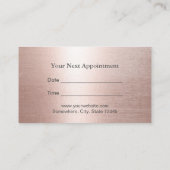 Hair Stylist Elegant Roos Gold Salon Appointment Afsprakenkaartje (Achterkant)