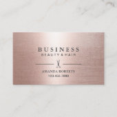 Hair Stylist Elegant Roos Gold Salon Appointment Afsprakenkaartje (Voorkant)