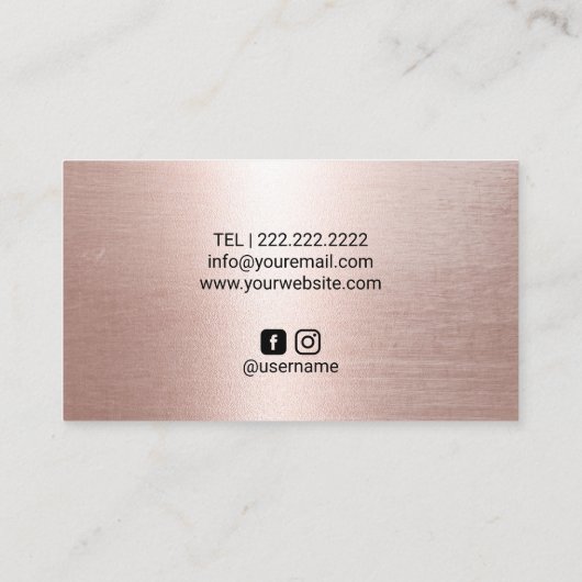 Hair Stylist Elegant Roos Gold Scissor Turquoise Visitekaartje (Achterkant)