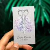 Hair Stylist Elegant Scissor & Flower Beauty Salon Visitekaartje