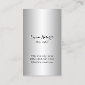 Hair Stylist Elegant Scissor Modern Silver Glitter Visitekaartje (Achterkant)