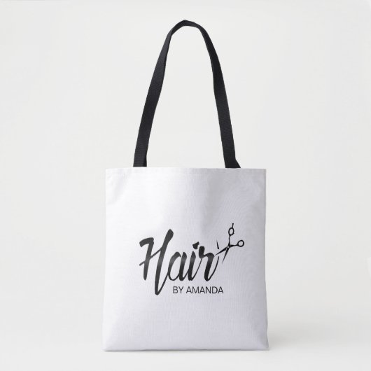 Hair Stylist Elegant Script Hair Salon Tote Bag (Voorkant)