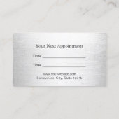 Hair Stylist Elegant Silver Salon Benoeming Afsprakenkaartje (Achterkant)